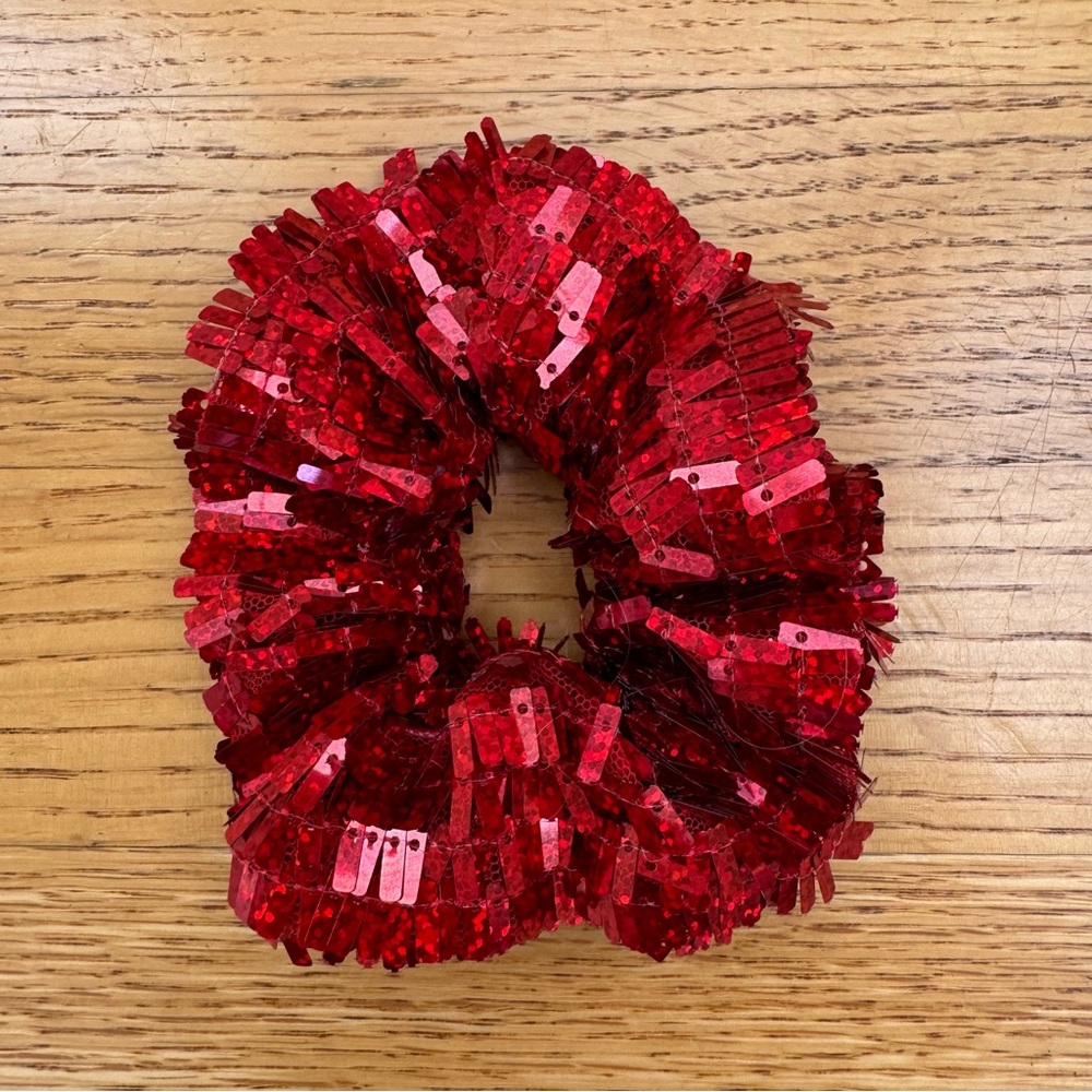 Red Sequins Scrunchie